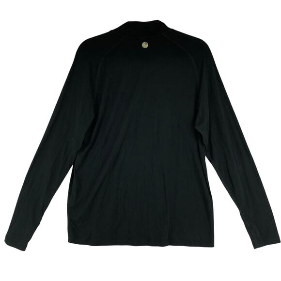 Free Fly Mens Size M Sweater Lightweight Bamboo 1/4 Zip Thumb Holes Black - Picture 8 of 16